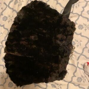 Luxurious Black and brown Faux Fur Women's Bag